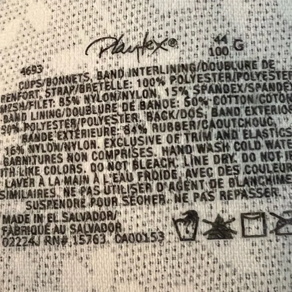 Playtex Women’s 18 Hour Original Comfort Strap Wire Free Bra‎ White Sz 44G